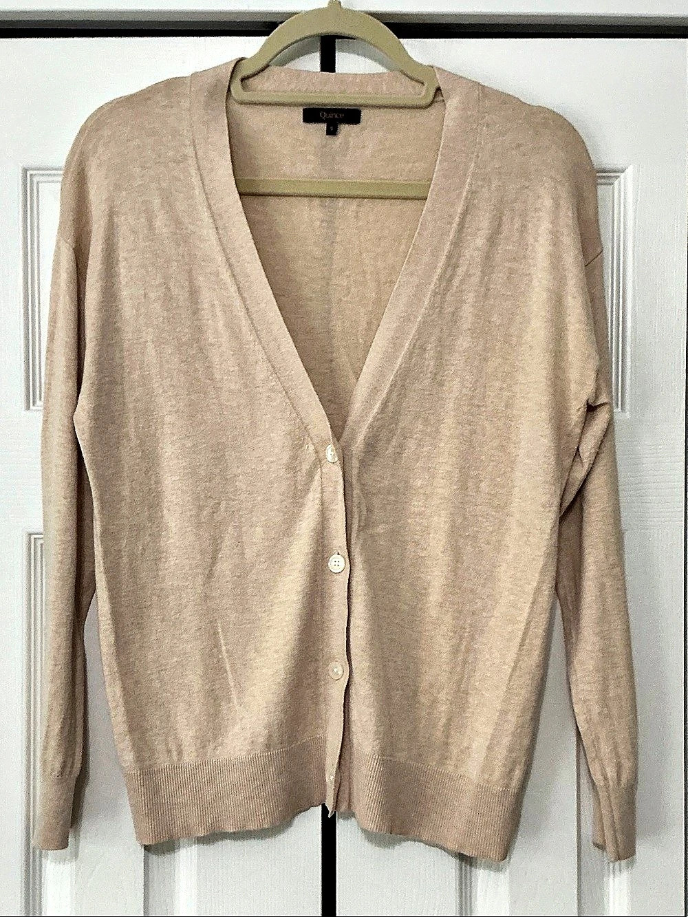 Quince Mongolian Cashmere Oversized Boyfriend Cardigan Sweater V-Neck Cardigan